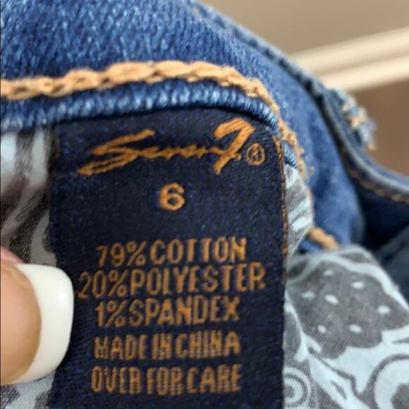 Seven7 Thick Stitched Crop Light Wash Jeans - Picture 4 of 5